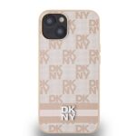 DKNY DKHCP15SPCPTSSP iPhone 15 / 14 / 13 6.1 inch pink hardcase Leather Checkered Mono Pattern & Pri - imagine 3