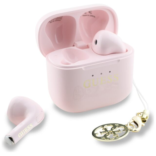 TWS headphones Guess Glossy Effect Printed Classic Logo & Charm pink - imagine 2