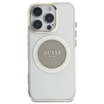Case Guess IML Metal Colored Circle Classic Logo MagSafe for iPhone 16 Pro grey - imagine 3