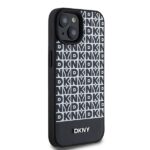 DKNY DKHMP15SPSOSPK iPhone 15 / 14 / 13 6.1 inch black hardcase Leather Printed Pattern Metal Logo M - imagine 4