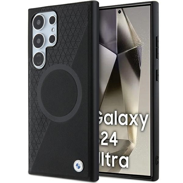 cps-c2b2db23555cdf8912c371438f9230fc-2025-12-06-01-18-30 Case BMW BMHMS24L23RTPK S24 Ultra S928 black hardcase Signature Leather Half Textured & Circle MagSa - imagine 1