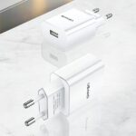 USAMS Wall Charger 1xUSB T18 2.1A (only head) white Fast Charging CC075TC01 - imagine 8