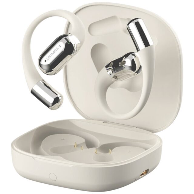 Bluetooth headphones 4smarts SkyBuds OWS with AI screen beige - imagine 3