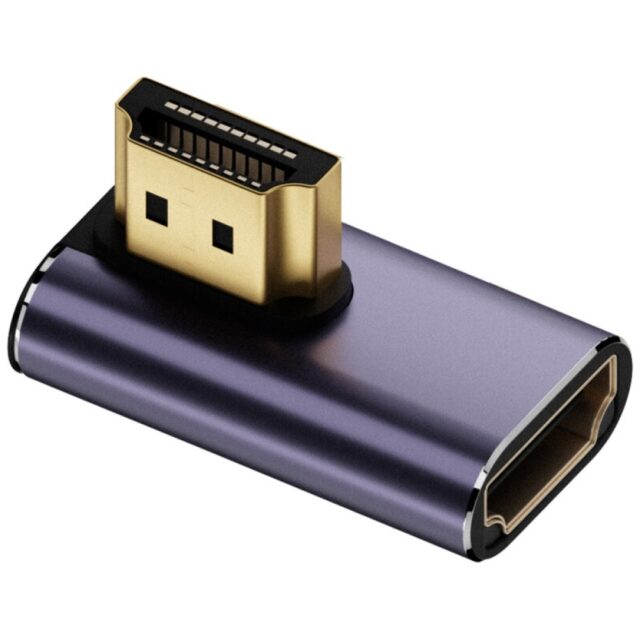 HDMI adapter set 4smarts 8K 4 pcs – upward, downward, side, cable coupling connector, grey - imagine 2