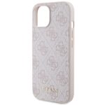 Guess GUHCP15SG4GFPI iPhone 15 / 14 / 13 6.1" pink hard case 4G Metal Gold Logo - imagine 6