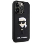 Karl Lagerfeld KLHCP14X3DRKINK iPhone 14 Pro Max 6.7" black hardcase Rubber Ikonik 3D - imagine 4