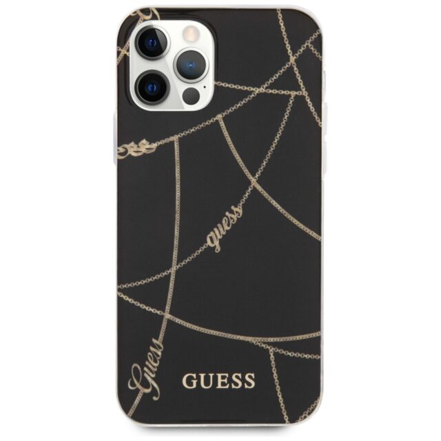 Guess GUHCP12MPCUCHBK iPhone 12/12 Pro 6,1" black hardcase Gold Chain Collection - imagine 3