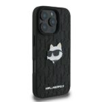 Karl Lagerfeld KLHCP16XPGKLCHPK iPhone 16 Pro Max 6.9" black hardcase Monogram Choupette Head - imagine 4