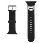 Karl Lagerfeld Pasek KLAWLSLCK Apple Watch 42/44/45mm black strap Silicone Choupette Heads - imagine 2
