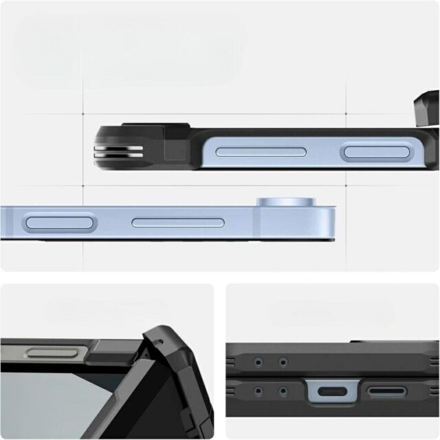 Case Spigen Tough Armor Pro Mag MagSafe for Samsung Galaxy Z Flip6 / Z Flip7 FE black - imagine 4
