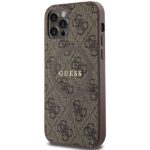 Guess GUHMP12MG4GFRW iPhone 12/12 Pro 6.1" brown hardcase 4G Collection Leather Metal Logo Ma - imagine 2