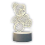 3D Heart Bear Night Light Extralink Home, Optical Illusion for Bedroom USB