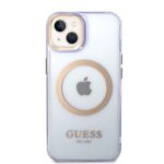 Guess GUHMP14SHTCMU iPhone 14 / 15 / 136.1"purple hard case Gold Outline Translucent MagS - imagine 3