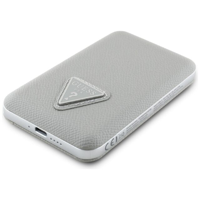 Powerbank indukcyjny Guess Grained        Triangle 5000mAh 15W USB-C MagSafe beżowy - imagine 4