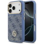 Case Guess 4G Strass Logo MagSafe for iPhone 17 Pro blue