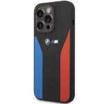 BMW BMHCP14L22SCSK case iPhone 14 Pro 6.1" black Silicone Blue&Red Stripes M Collection - imagine 2