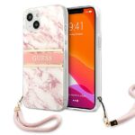 Guess GUHCP13SKMABPI iPhone 13 mini 5,4" pink hardcase Marble Strap Collection