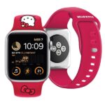 Hello Kitty Strap HKAWMSCHBLR Apple Watch 38/40/41mm Red Strap Silicone Kitty Head - imagine 4