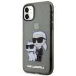 Karl Lagerfeld KLHCN61HNKCTGK iPhone 11/ Xr 6,1" black hardcase Gliter Karl&Choupette - imagine 2