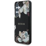 Case Guess Grained Printed Flower Pattern MagSafe to Samsung Galaxy S25 black - imagine 2