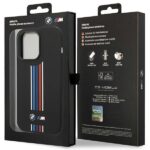 BMW Case BMHCP14L22SWTK iPhone 14 Pro 6.1" black Silicone Vertical Tricolor Lines - imagine 8