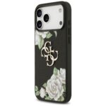 Case Guess Grained Roses & Big 4G Logo for iPhone 17 Pro Max black - imagine 2