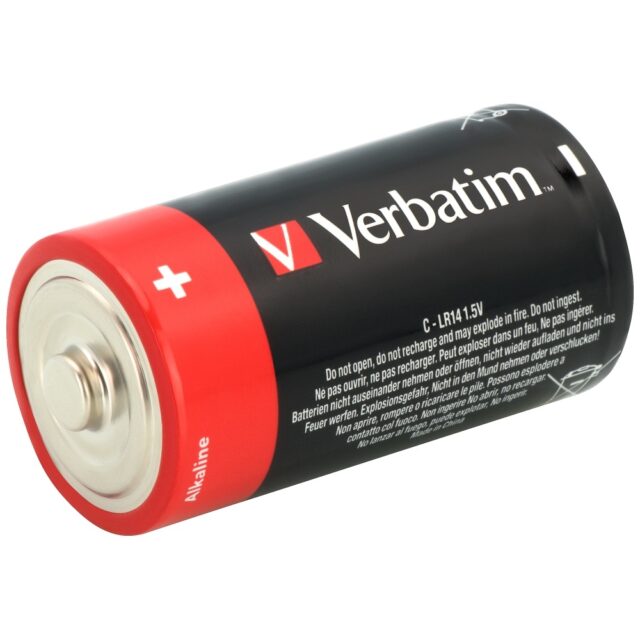Verbatim Alkaline Battery C LR14 2pcs black 49922 - imagine 2