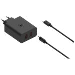 Charger wall Motorola TurboPower 125W Dual 2x USB-C with cable USB-C 1m black - imagine 3