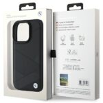 BMW BMHCP16L23RCGPK iPhone 16 Pro 6.3" black hardcase Sign Leather Crossing Lines Pattern - imagine 8