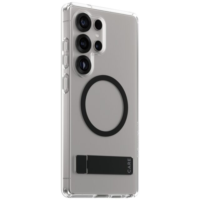 Case CARE by PanzerGlass Feature Black Kickstand & QI for Samsung Galaxy S25 Ultra transparent - imagine 2