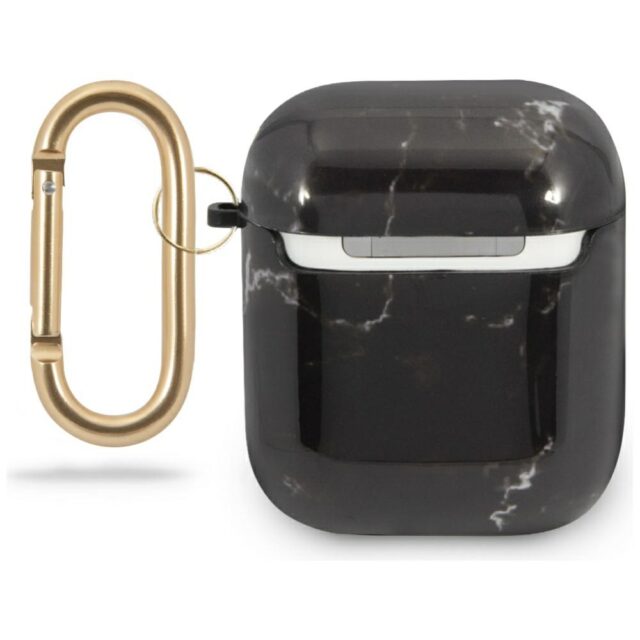 Guess GUACA2TPUMABK AirPods cover black Marble Collection - imagine 2