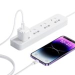 USAMS Charger 1xUSB-C PD20WPD3.0 Fast Charging US-CC183 + USB-C/Lightning cable US-SJ610 white - imagine 7