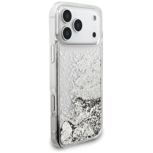 Guess Liq. Glitter Charms Case for iPhone 17 Pro Max Silver - imagine 4