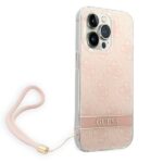 Guess GUOHCP14XH4STP iPhone 14 Pro Max 6,7" pink hardcase 4G Print Strap - imagine 3