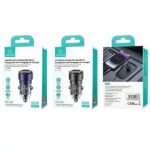 USAMS Car Charger C39 USB+USB-C 60WFast Charge purple CC208CC02 (US-CC208) - imagine 9