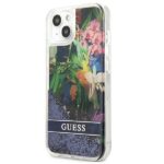 Guess GUHCP13SLFLSB iPhone 13 mini 5,4" blue hardcase Flower Liquid Glitter - imagine 3