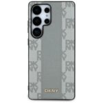 Case DKNY Leather Checkered Pattern MagSafe for Samsung Galaxy S25 Ultra taupe - imagine 3