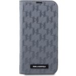 Karl Lagerfeld KLBKP14SSAKLHPG iPhone 14/ 15 / 13 6.1" bookcase silver Saffiano Monogram - imagine 3