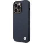 BMW BMHCP14XSILNA iPhone 14 Pro Max 6.7" navy Silicone Metal Logo Case - imagine 2