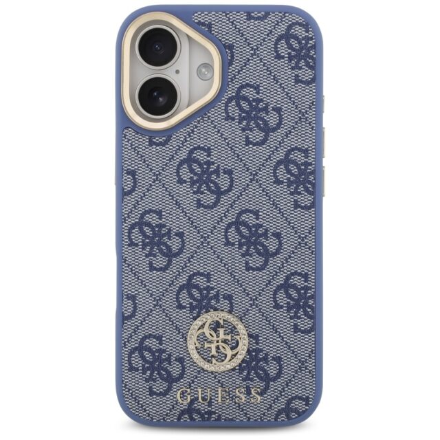 Guess 4G Strass Logo & Big Strap Metal Buttons MagSafe case for iPhone 17 blue - imagine 3