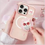 Nimmy Glasses Cool Cat MagSafe case for iPhone 16 Pro Max pink - imagine 9