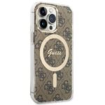 Guess Set GUBPP13LH4EACSW Case+ Charger iPhone 13 Pro brown hard case 4G Print MagSafe - imagine 4