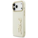 Karl Lagerfeld Karl Script Logo Case for iPhone 17 Pro Max Beige - imagine 2