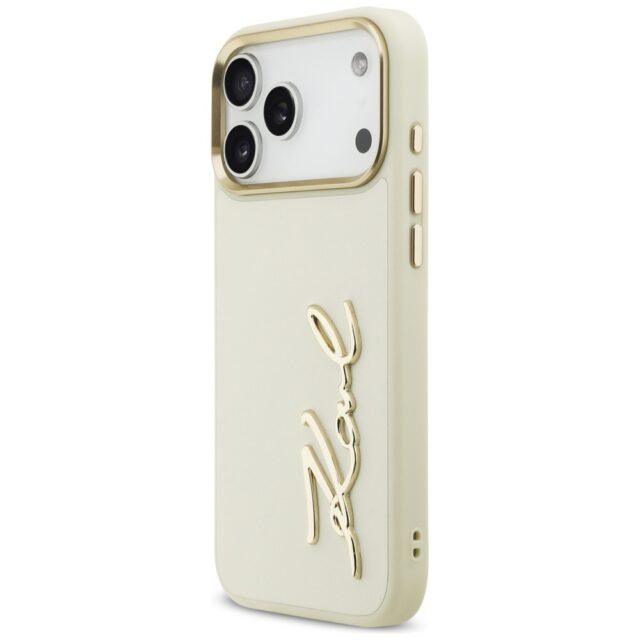 Karl Lagerfeld Karl Script Logo Case for iPhone 17 Pro Max Beige - imagine 2