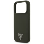 Case Guess Silicone Triangle Logo MagSafe for iPhone 17 Pro khaki - imagine 6