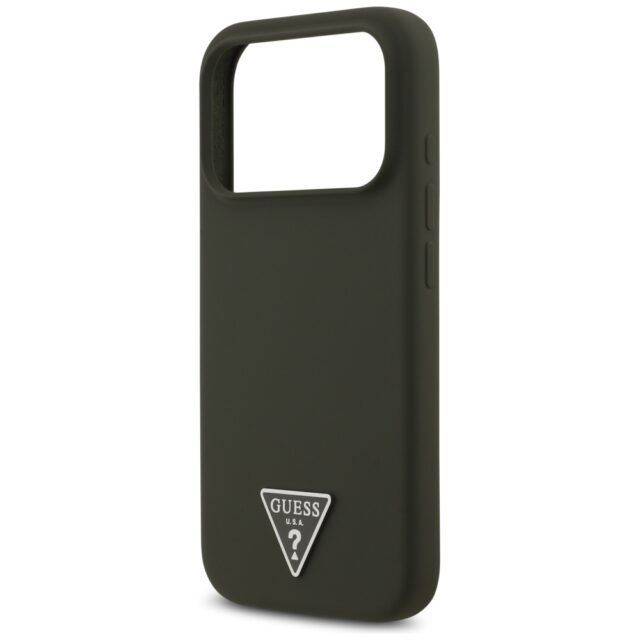 Case Guess Silicone Triangle Logo MagSafe for iPhone 17 Pro khaki - imagine 6