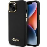 Guess GUHCP15SSMBSLK iPhone 15 / 14 /13 6.1" black hardcase Silicone Script Metal Logo & Fram