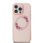 Guess GUHMP16LHFWFCP iPhone 16 Pro 6.3" pink hardcase IML Flowers Wreath MagSafe - imagine 3