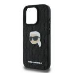 Karl Lagerfeld KLHCP16LPGKLKIPK iPhone 16 Pro 6.3" black hardcase Monogram Karl Head Pin - imagine 6