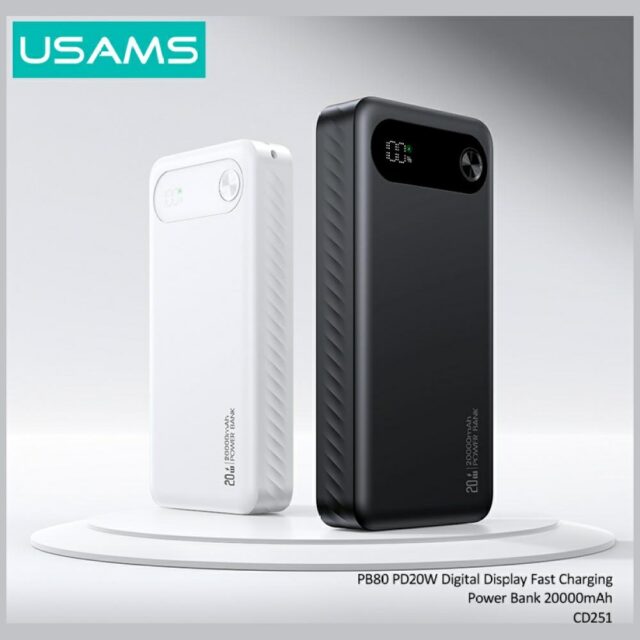 USAMS PB80 Power Bank PD20W 20000mAh black - imagine 3